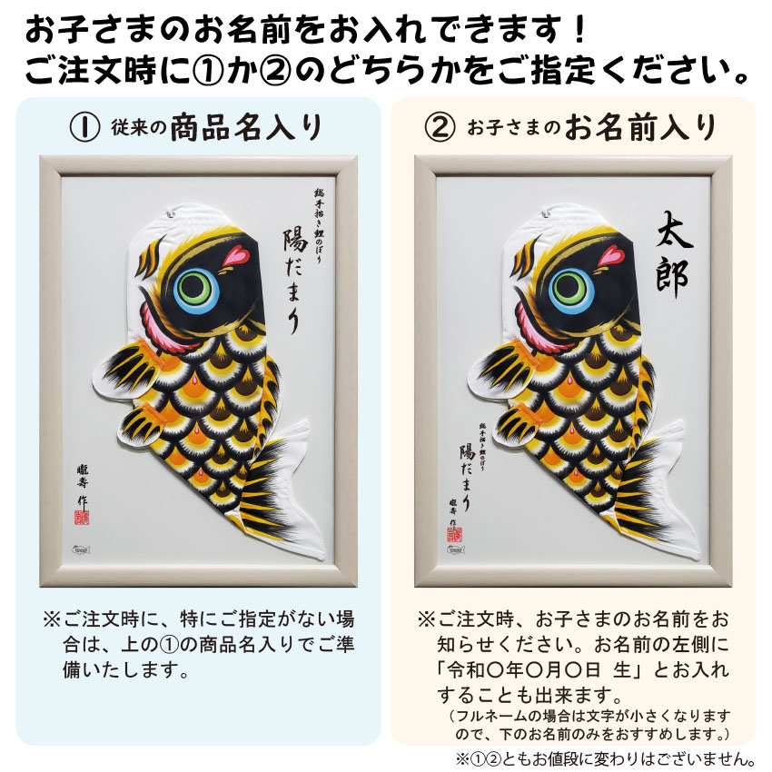 陽だまり額入りの名入れの有無