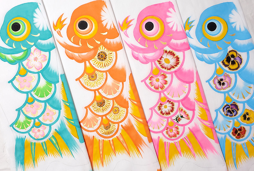 手描き鯉のぼり こうのす花ごよみ